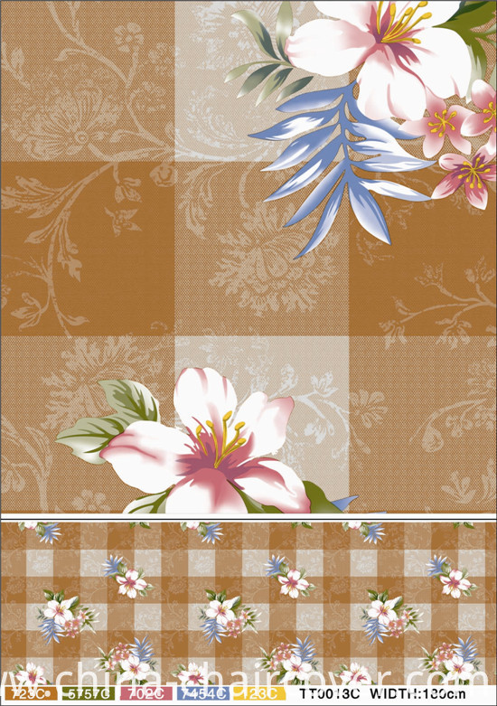 New Design Pattern PVC Clear Transparent Tablecover, PVC Material and Square Shape and